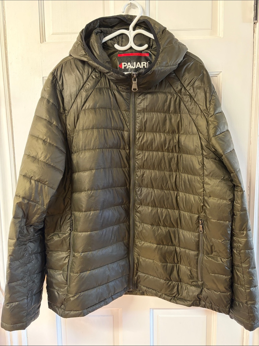 Pajar men’s green three season puffer jacket with hood size XXL
